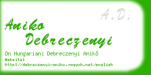 aniko debreczenyi business card